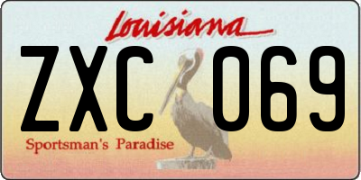 LA license plate ZXC069