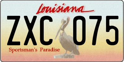 LA license plate ZXC075