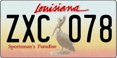 LA license plate ZXC078