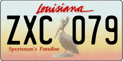 LA license plate ZXC079