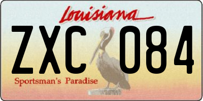 LA license plate ZXC084