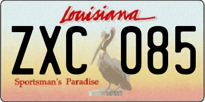 LA license plate ZXC085