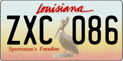 LA license plate ZXC086