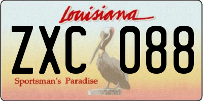 LA license plate ZXC088