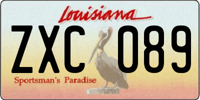 LA license plate ZXC089