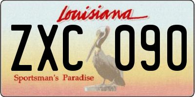 LA license plate ZXC090