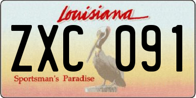 LA license plate ZXC091