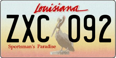 LA license plate ZXC092