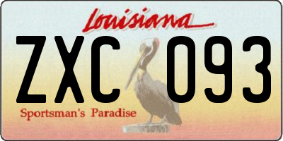 LA license plate ZXC093