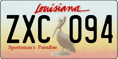 LA license plate ZXC094