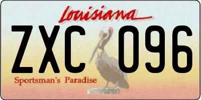 LA license plate ZXC096