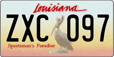 LA license plate ZXC097