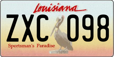 LA license plate ZXC098