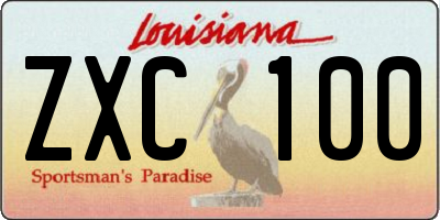 LA license plate ZXC100