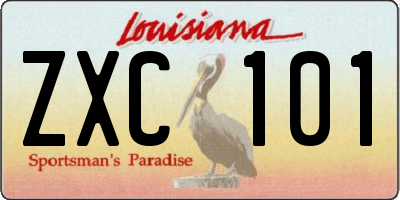 LA license plate ZXC101