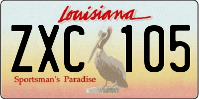 LA license plate ZXC105