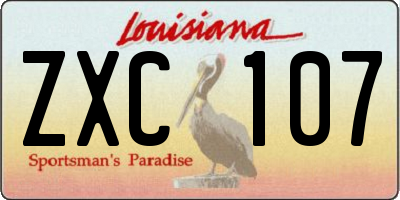 LA license plate ZXC107