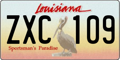 LA license plate ZXC109