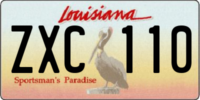 LA license plate ZXC110