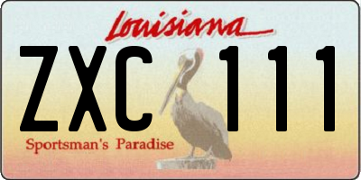 LA license plate ZXC111