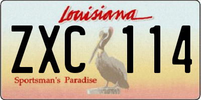 LA license plate ZXC114