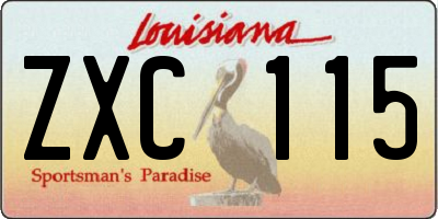 LA license plate ZXC115