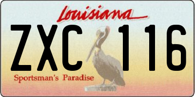 LA license plate ZXC116