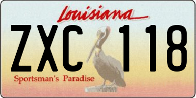 LA license plate ZXC118