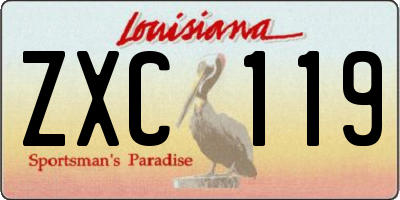 LA license plate ZXC119