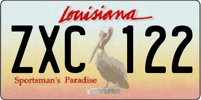 LA license plate ZXC122