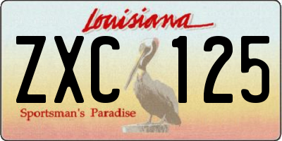 LA license plate ZXC125