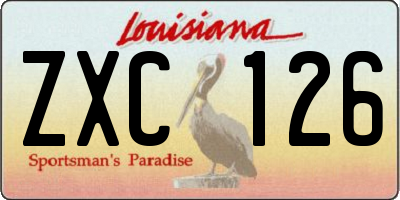 LA license plate ZXC126