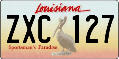 LA license plate ZXC127