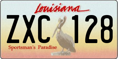 LA license plate ZXC128