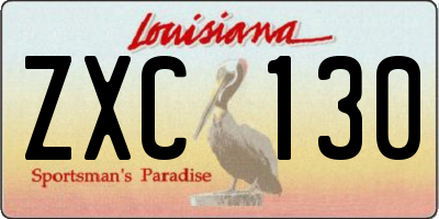 LA license plate ZXC130