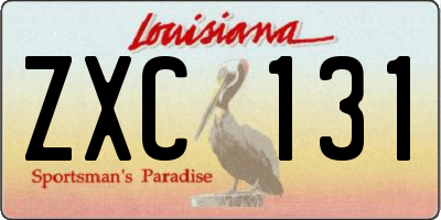 LA license plate ZXC131