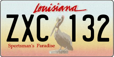 LA license plate ZXC132