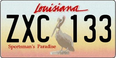 LA license plate ZXC133