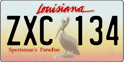 LA license plate ZXC134