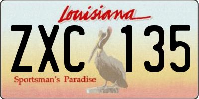 LA license plate ZXC135