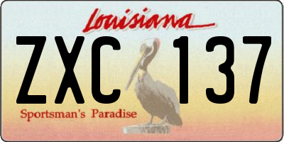 LA license plate ZXC137