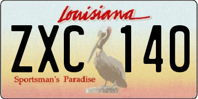 LA license plate ZXC140