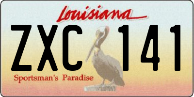 LA license plate ZXC141