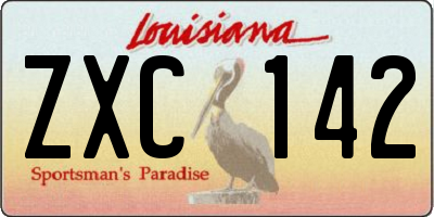 LA license plate ZXC142