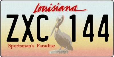 LA license plate ZXC144