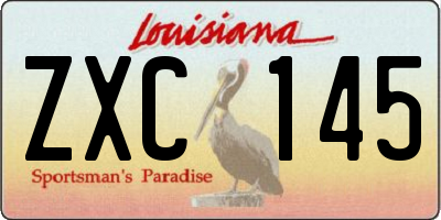 LA license plate ZXC145