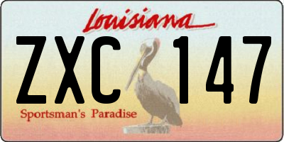 LA license plate ZXC147