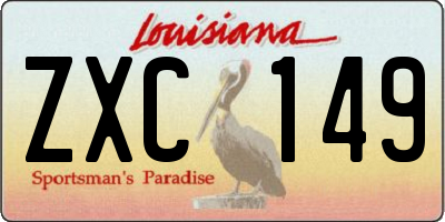 LA license plate ZXC149