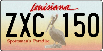 LA license plate ZXC150