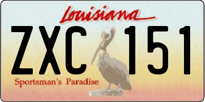 LA license plate ZXC151